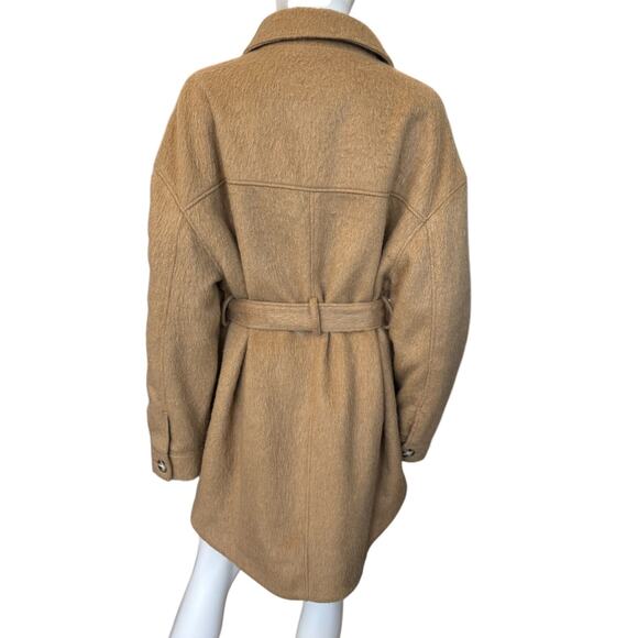 New ~ TOPSHOP , NORDSTROM ~  Wool Blend Belted Shirt Jacket Size 12 - Picture 4 of 9